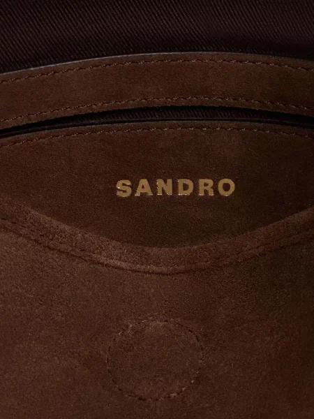 Замшева сумка Sandro коричнева