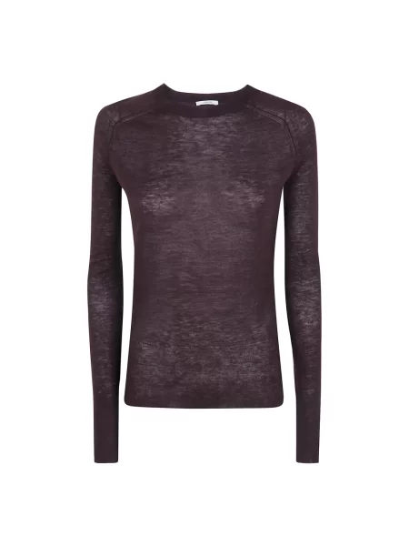 Sweter Joseph z okrągłym dekoltem fioletowy