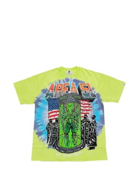 Къс тениска Warren Lotas с tie-dye ефект връзки зелено