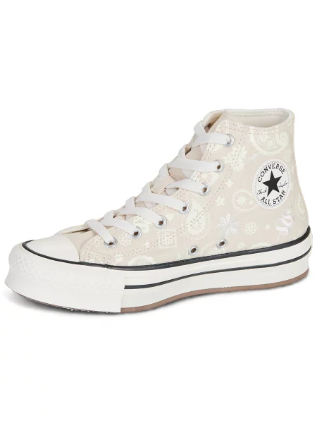 Členkové topánky Converse béžová