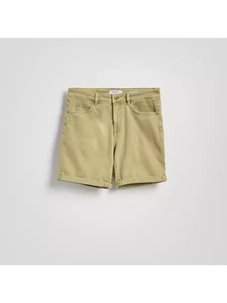 Reserved Džínové šortky slim fit zelená