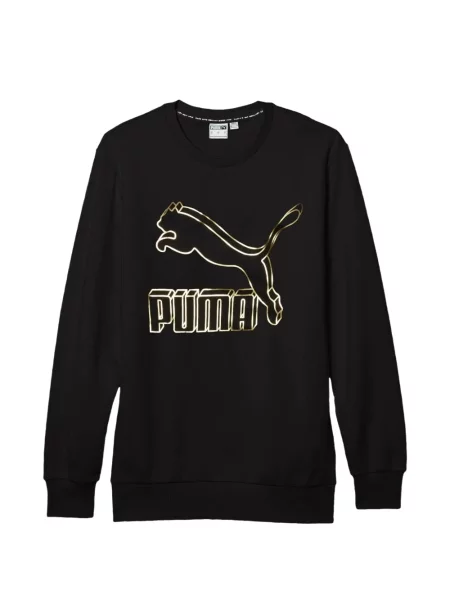 Hanorac crewneck Puma cu imagine cu decolteu rotund negru