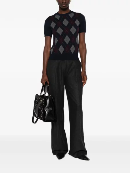 Scurt top Tory Burch cu model argyle albastru