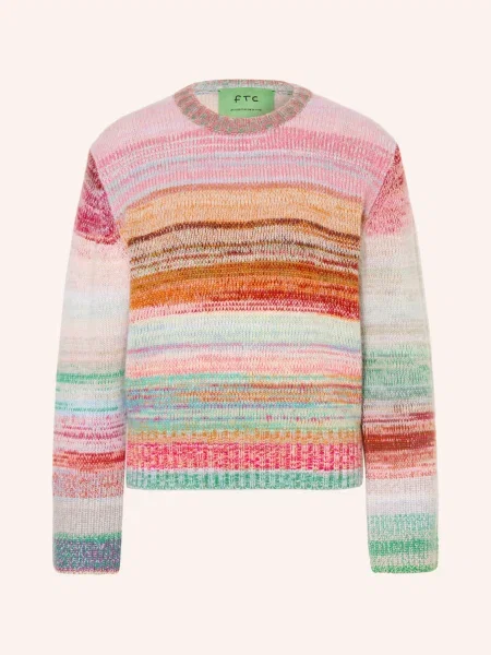Ftc Cashmere Kašmírový Svetr růžová / mátová zelená