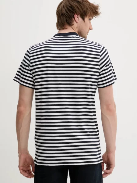 T-shirt z wyhaftowanym logo granatowa