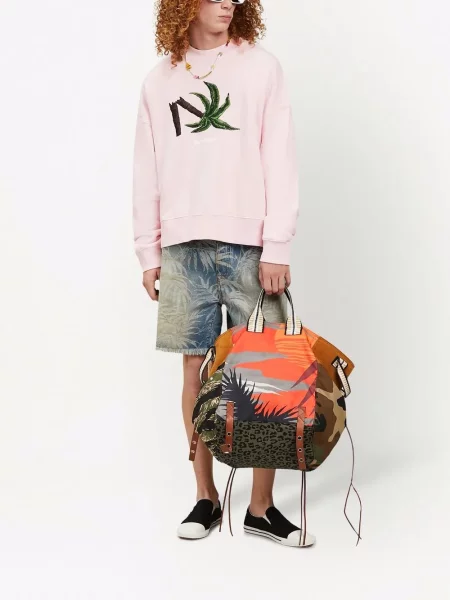 Raštuotas marškinėliai Palm Angels rožinė