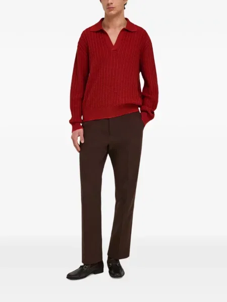 Tricou polo Ferragamo tricotate roșu