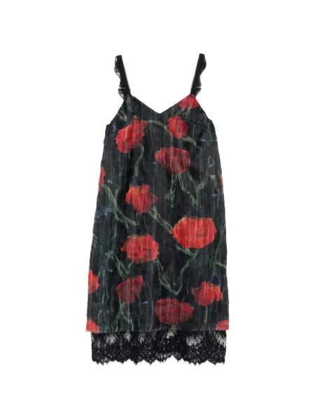 Rochie midi Willy Chavarria cu model floral din dantelă negru