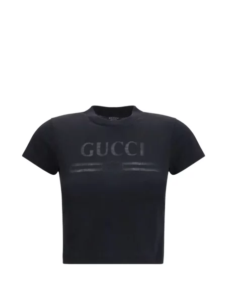 Decupat tricou Gucci cu imagine negru