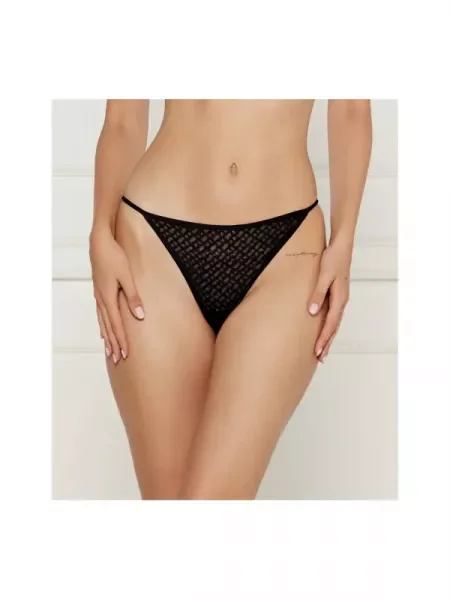 BOSS BLACK De dantelă tanga negru