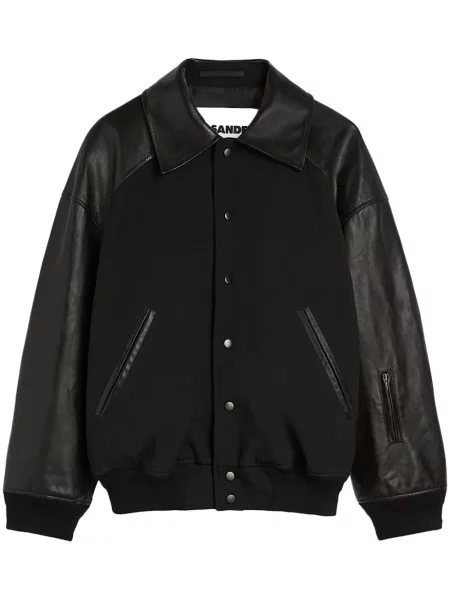 Geanta de piele Jil Sander negru