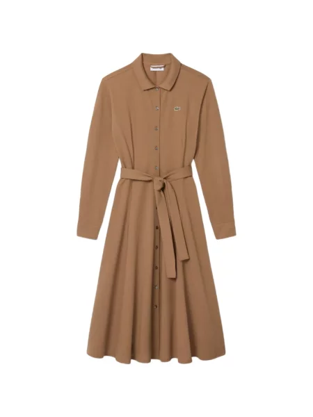 Cu centură rochie Lacoste maro