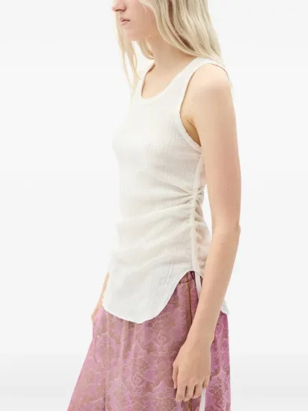 Top Ann Demeulemeester din jacard alb