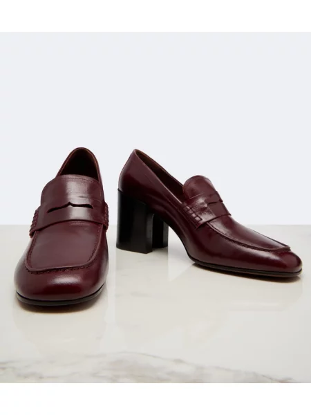 Pantofi loafer Dries Van Noten din piele roșu