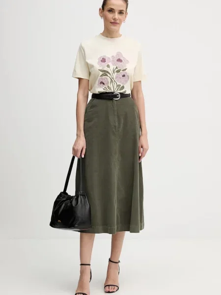 Спідниця United Colors of Benetton midi розкльошена зелений