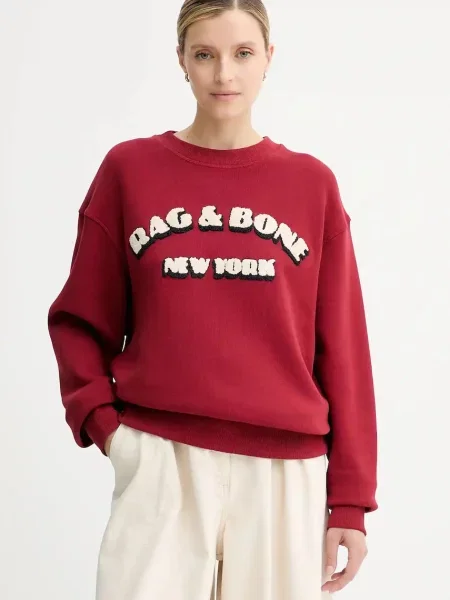 Rag & Bone bluză rosu cu imprimeu