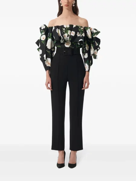 Raštuotas palaidinė be rankovių Carolina Herrera juoda