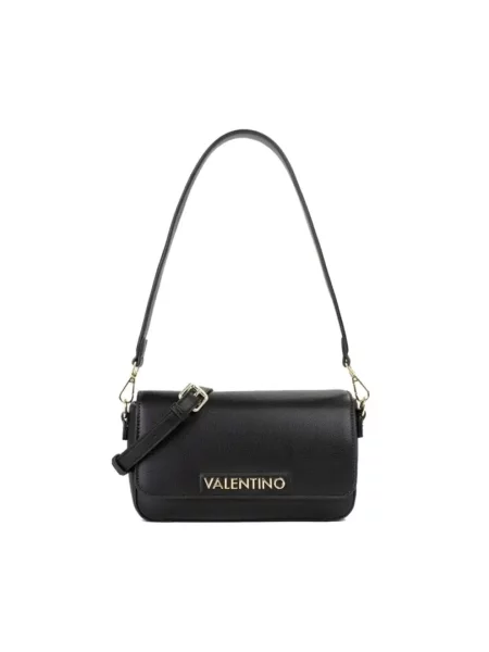 Lniana torebka Valentino Bags czarna