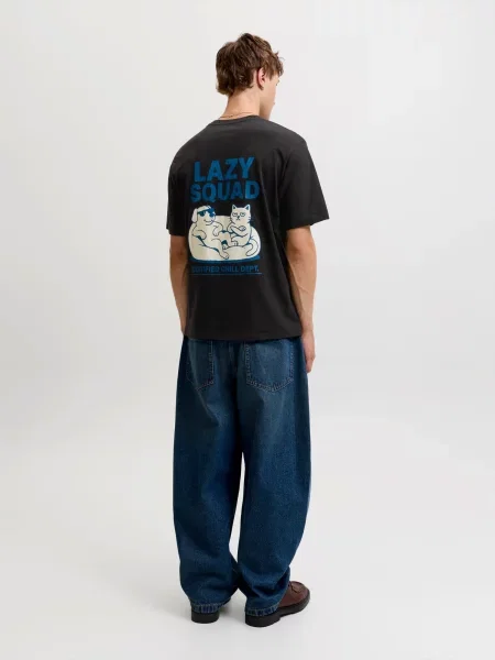 JACK & JONES Tričko JORURBAN modrá / čierna biela