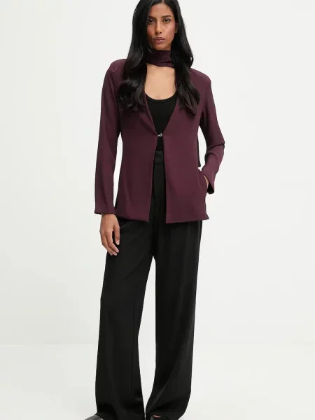 Answear.LAB marynarka jednorzędowa gładka bordowy