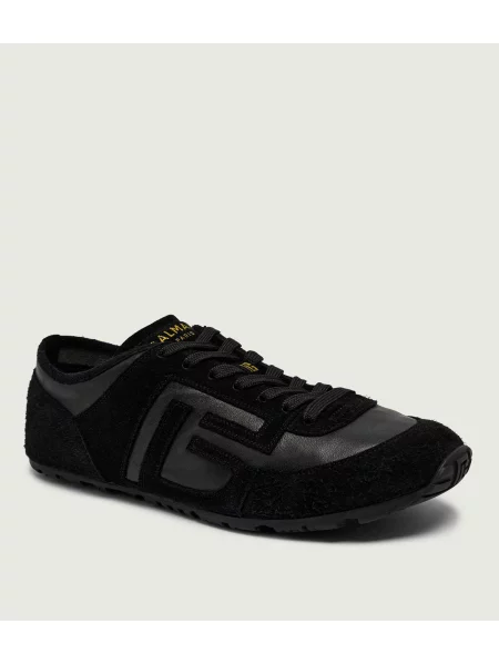 Balmain Teniși din piele Racer 45 | piele întoarsă negru