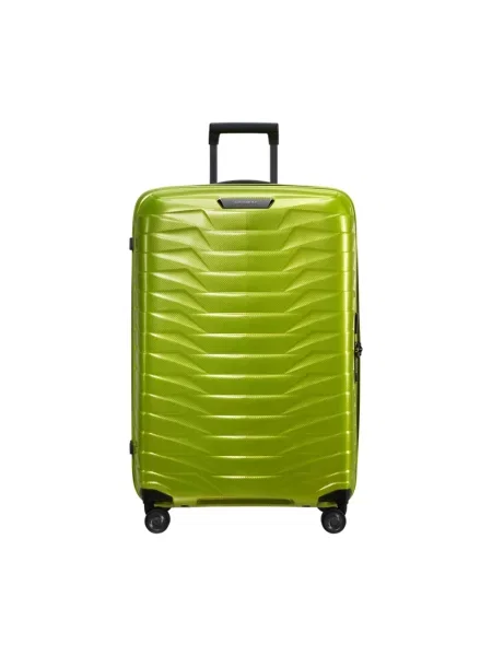 Lniana walizka Samsonite zielona
