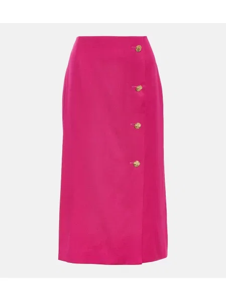 Fustă tip creion Nina Ricci de lână până la genunchi roz