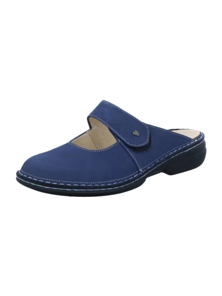 Klapki Finn Comfort skórzane niebieskie