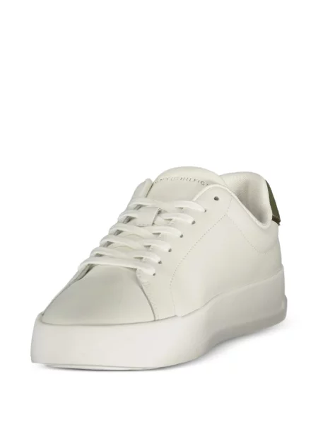 Fűzős bőr sneaker Tommy Hilfiger fehér