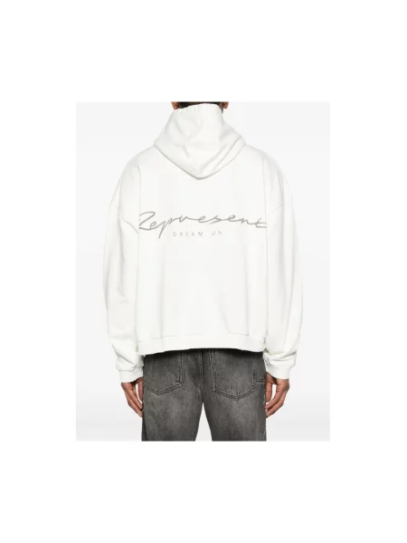 Bluza z kapturem Represent z kapturem z nadrukiem biała