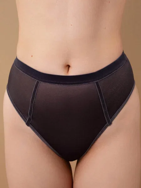 Женские трусы слип с высокой посадкой сірі