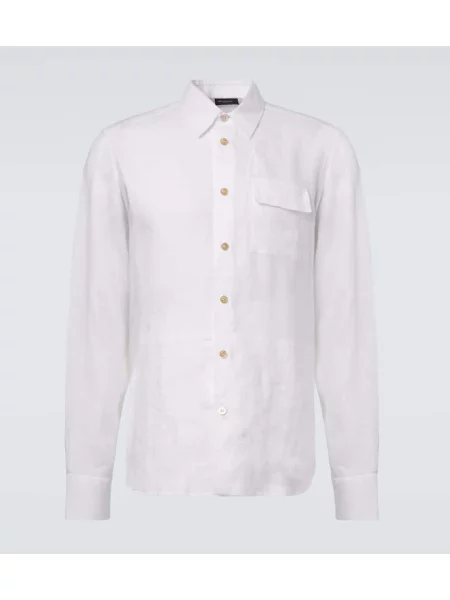 Cămașă Kiton de in alb