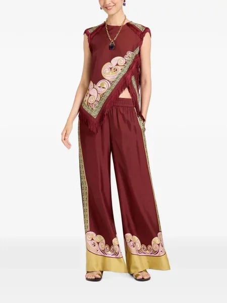 Pantaloni palazzo La Doublej roșu