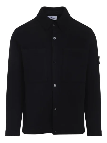 Cămașă Stone Island de lână cu strasuri negru