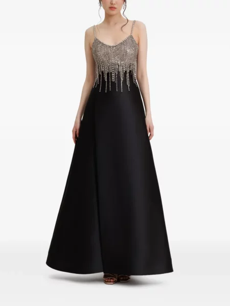 Rochie maxi Gemy Maalouf cu mărgele negru