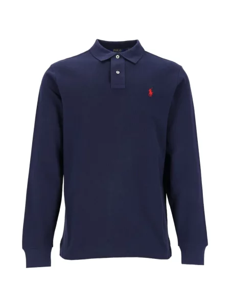 Lung matlasat tricou polo Polo Ralph Lauren cu broderie verde