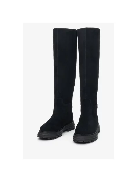 Велюровые сапоги Estro черные