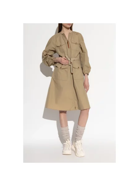 Sukienka Moncler popelinowa brązowa