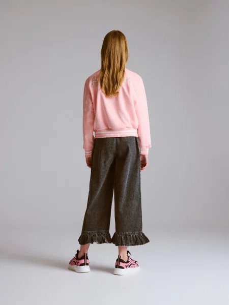 Reserved Джинси super wide leg сірий