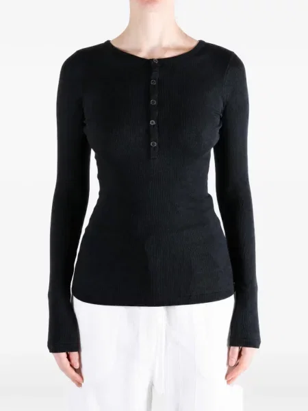 Top Auralee tricotate negru