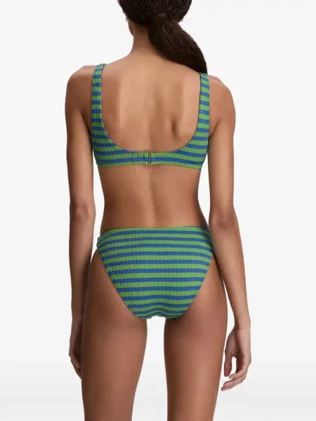 Costum de baie Polo Ralph Lauren în carouri cu decolteu în V galben