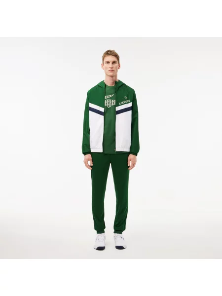 Lacoste T-Shirt Z Okrągłym Dekoltem Z Nadrukiem Relaxed Fit zielony