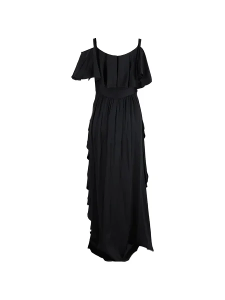 Rochie maxi Temperley London cu volane de costum negru