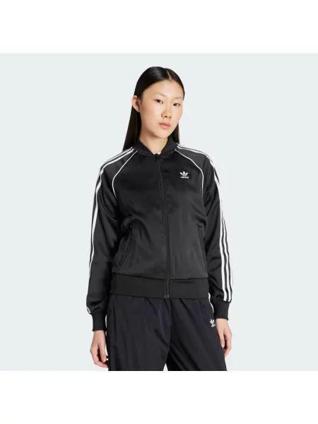 Satynowy top Adidas Originals do biegania czarny