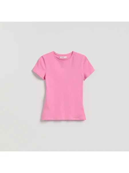 Reserved Slim fit póló rózsaszín