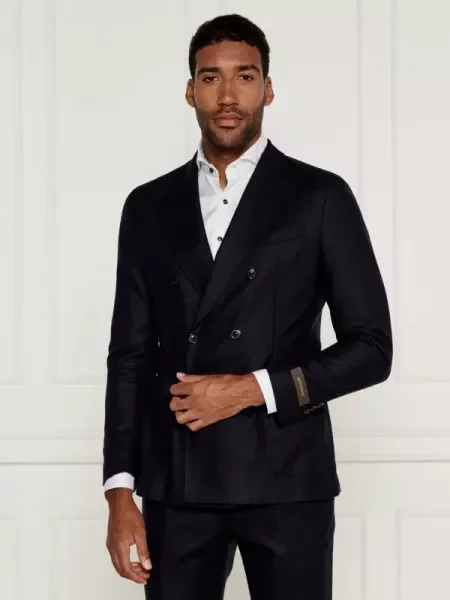 Windsor Gyapjú zakó Salino | Shaped fit kasmír hozzáadásával kék