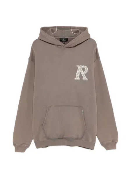 Hanorac cu glugă Represent cu broderie maro