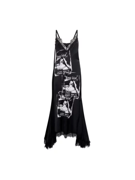 Długa sukienka maxi John Richmond z nadrukiem czarna