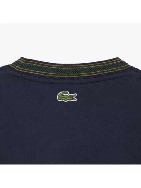 Lacoste Koszulka Made In France W Paski Z Naszywką granatowa