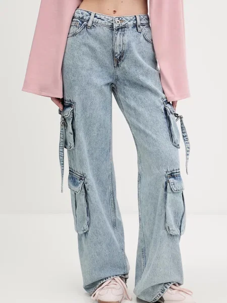 HUGO Blue jeans high waist albastru